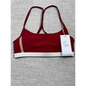 Johnny Was Calme Endurance Cross Back Sports‎ Bra Padded Red White Size X-Small